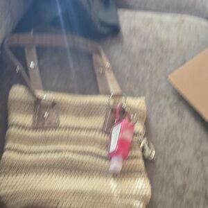 Elegant Tan and Brown Striped Tote
